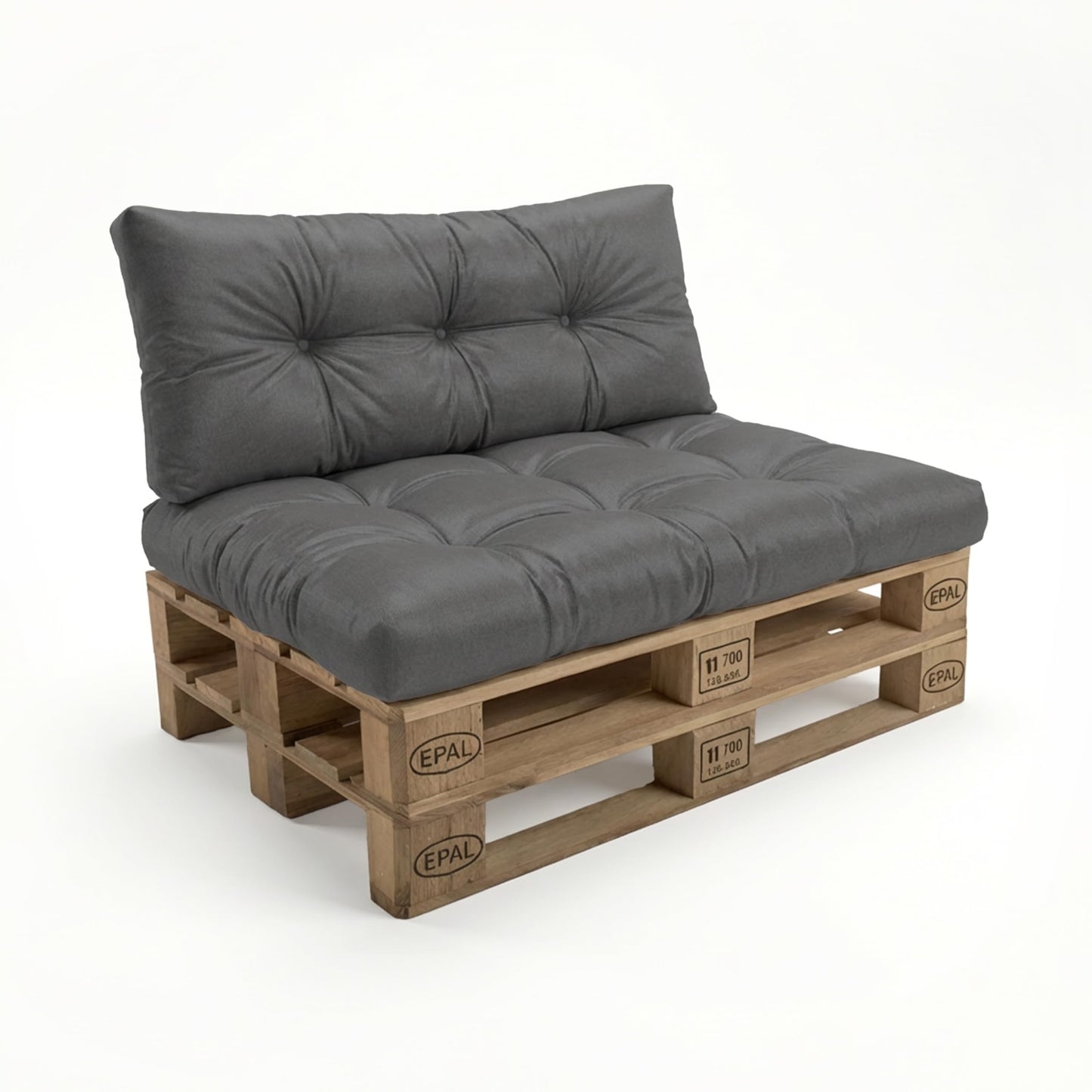 POKAR Palettenkissen Wasserabweisend Palettenauflagen Palettenmöbel Palettensofa 8er Set: Sitzkissen 120x80 + Rückenlehne 120x40, Anthrazit