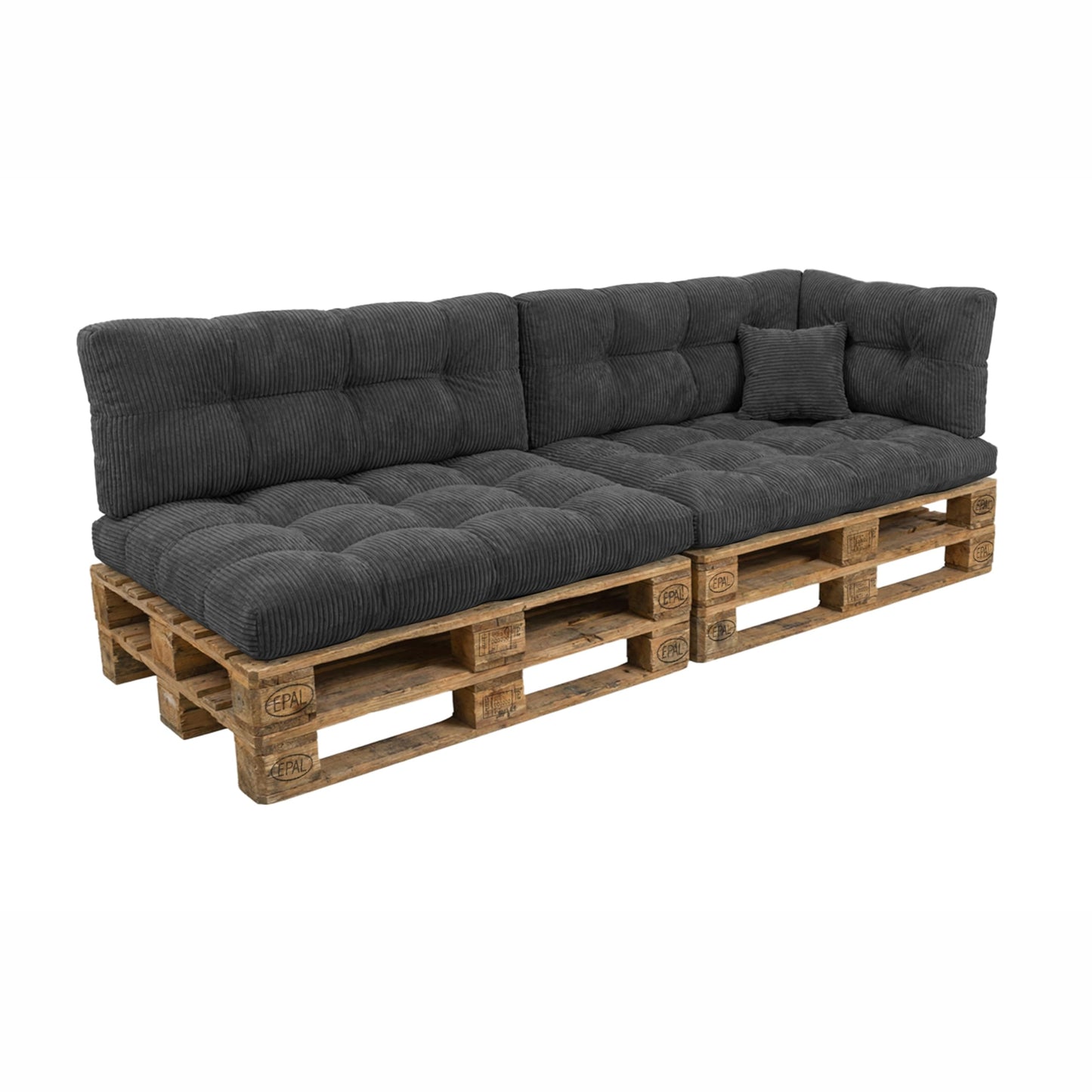 POKAR Palettenkissen Wasserabweisend Palettenauflagen Palettenmöbel Palettensofa 8er Set: Sitzkissen 120x80 + Rückenlehne 120x40, Anthrazit