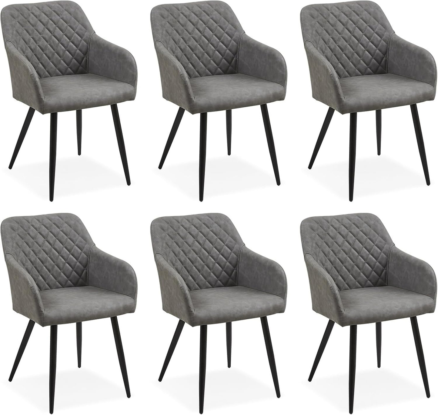 CLIPOP Esszimmerstühle 2er Set, Küchenstühle Grau Samtstoff stühle Polsterstühle mit Armlehne Metallbeine Polstersessel Stühle für Esszimmer Küche (2, Samt Grau)