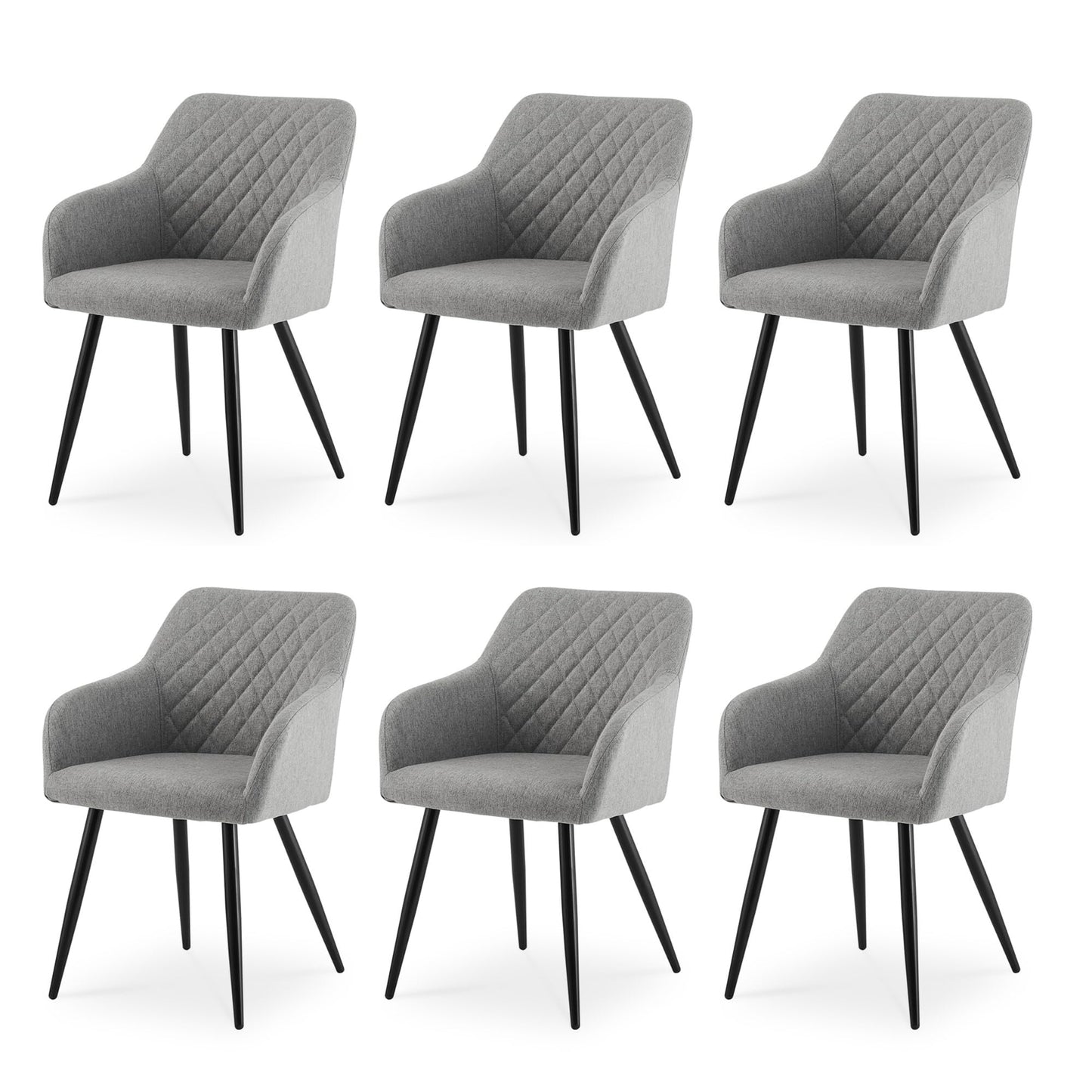 CLIPOP Esszimmerstühle 2er Set, Küchenstühle Grau Samtstoff stühle Polsterstühle mit Armlehne Metallbeine Polstersessel Stühle für Esszimmer Küche (2, Samt Grau)