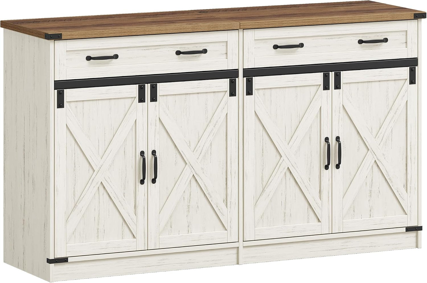 Hzuaneri Sideboard, Buffetschrank mit 2 Schublade, 4 Türen