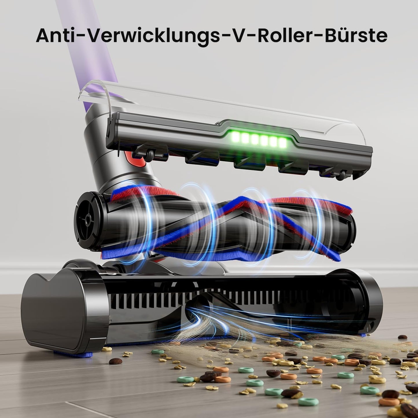 Akku Staubsauger Kabellos 600W/50kPa/70Min mit Hurrikanmodus