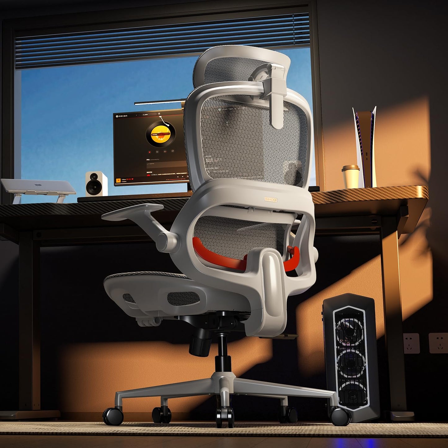 SIHOO Ergonomischer Bürostuhl Schwarz bis 150 kg – Schreibtischstuhl mit verstellbarer Kopfstütze, Lordosenstütze & Armlehnen