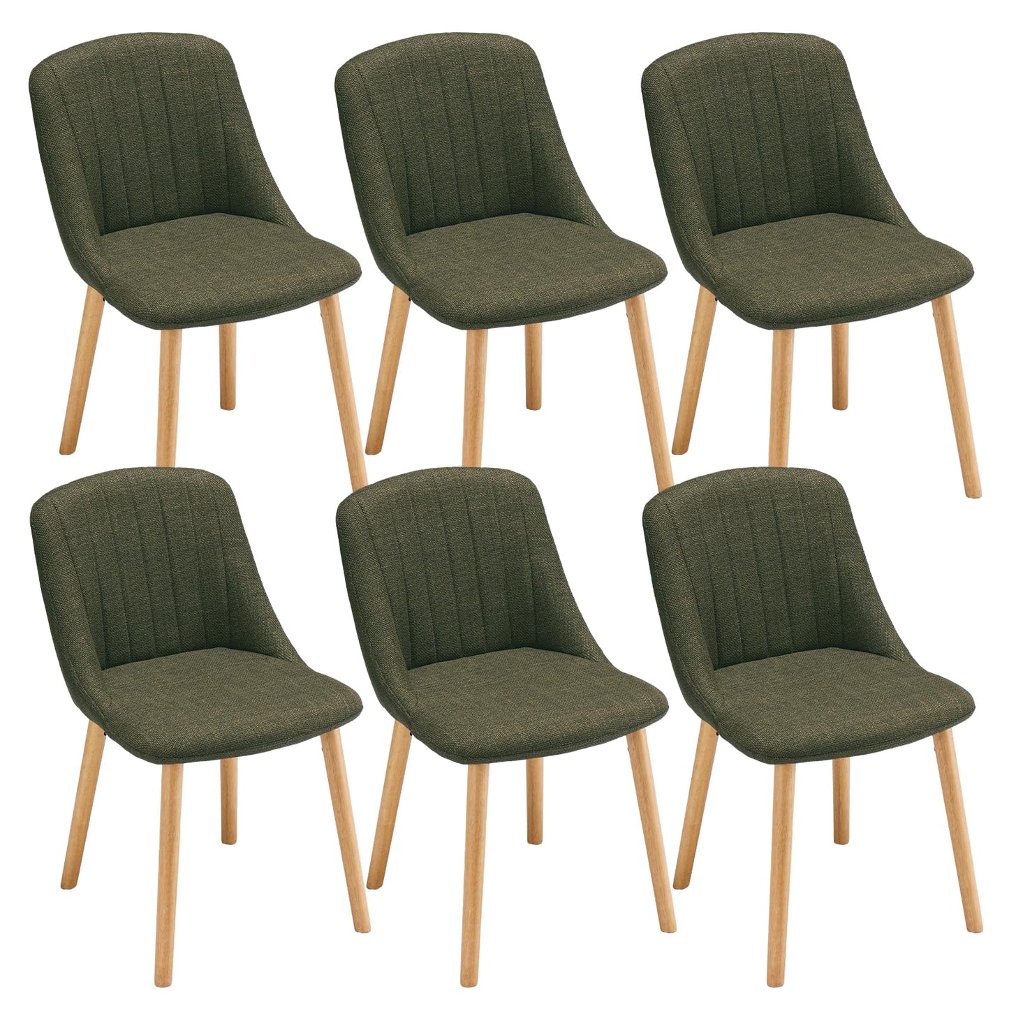 Esszimmerstühle Beige 4er Set Holzbeine Polsterstuhl Küchenstuhl aus Polyester Stühle Esszimmer Wohnzimmerstuhl für Esszimmer Küche Büro