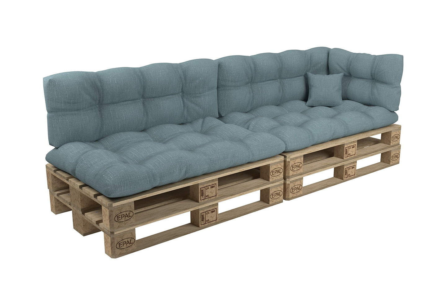POKAR Palettenkissen Wasserabweisend Palettenauflagen Palettenmöbel Palettensofa 8er Set: Sitzkissen 120x80 + Rückenlehne 120x40, Anthrazit