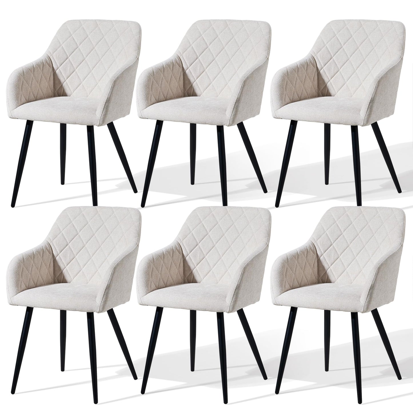 CLIPOP Esszimmerstühle 4er Set, Küchenstühle Grau Kunstlederstoff stühle Polsterstühle mit Armlehne Metallbeine Polstersessel Stühle für Esszimmer Küche (4, Kunstleder Grau)