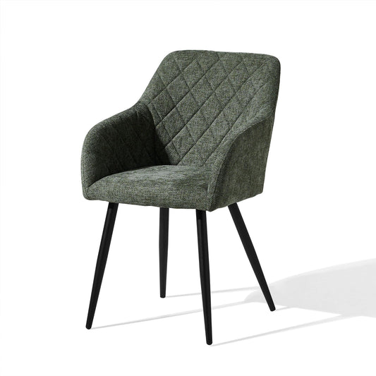 CLIPOP Esszimmerstühle 2er Set, Küchenstühle Grau Samtstoff stühle Polsterstühle mit Armlehne Metallbeine Polstersessel Stühle für Esszimmer Küche (2, Samt Grau)