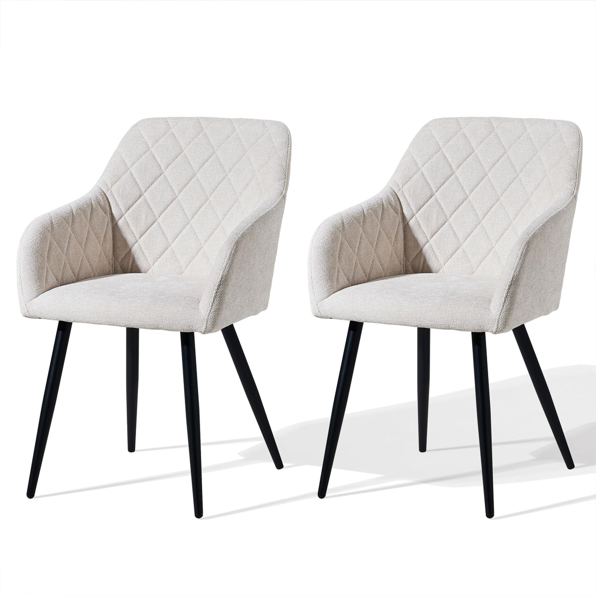 CLIPOP Esszimmerstühle 4er Set, Küchenstühle Grau Kunstlederstoff stühle Polsterstühle mit Armlehne Metallbeine Polstersessel Stühle für Esszimmer Küche (4, Kunstleder Grau)