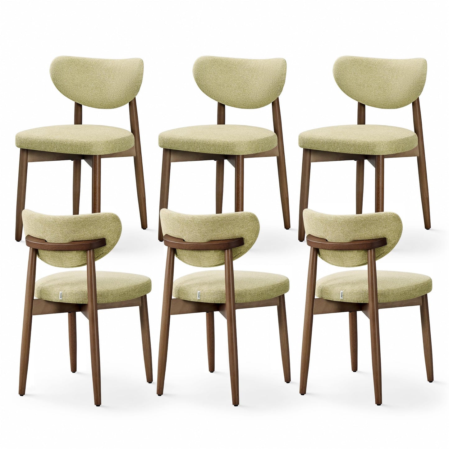 VASAGLE Esszimmerstuhl 4er Set, Küchenstuhl, Polsterstuhl mit Massivholzbeinen, ergonomische Rückenlehne, Aussparung als Griff, Mid-Century-Modern-Stil, Küche, cappuccinobeige KDC668L101-2J