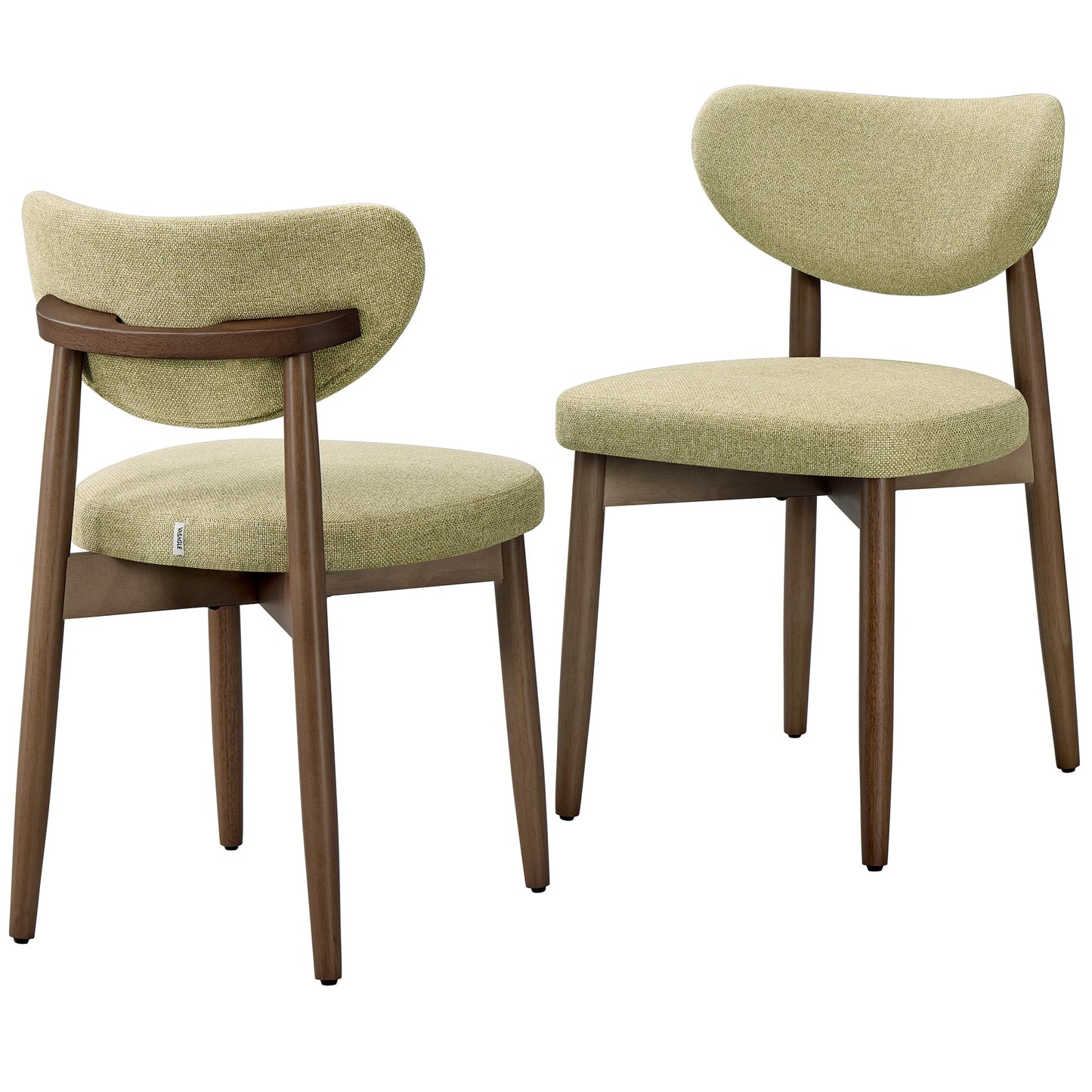 VASAGLE Esszimmerstuhl 4er Set, Küchenstuhl, Polsterstuhl mit Massivholzbeinen, ergonomische Rückenlehne, Aussparung als Griff, Mid-Century-Modern-Stil, Küche, cappuccinobeige KDC668L101-2J